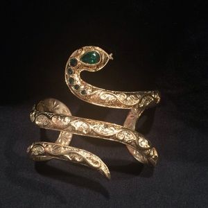 Gold snake cuff bracelet