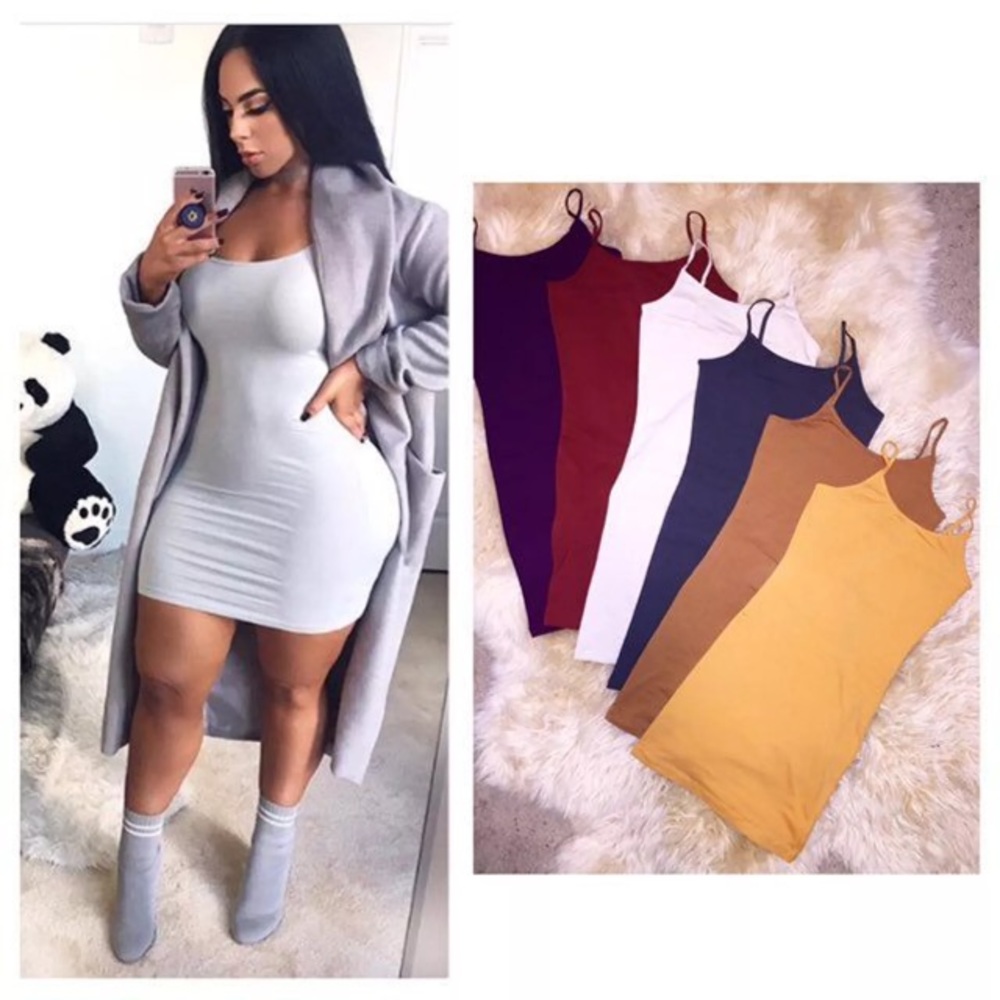 Cotton cami dresses new stretchy amazing fit layer