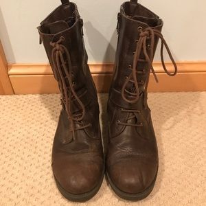 White Mountain Brown Combat Boots