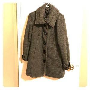 Love stitch gray woven coat