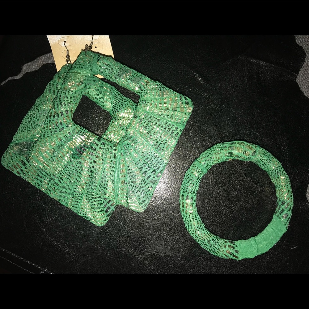 Custom Fabric Earring and Bracelet Set