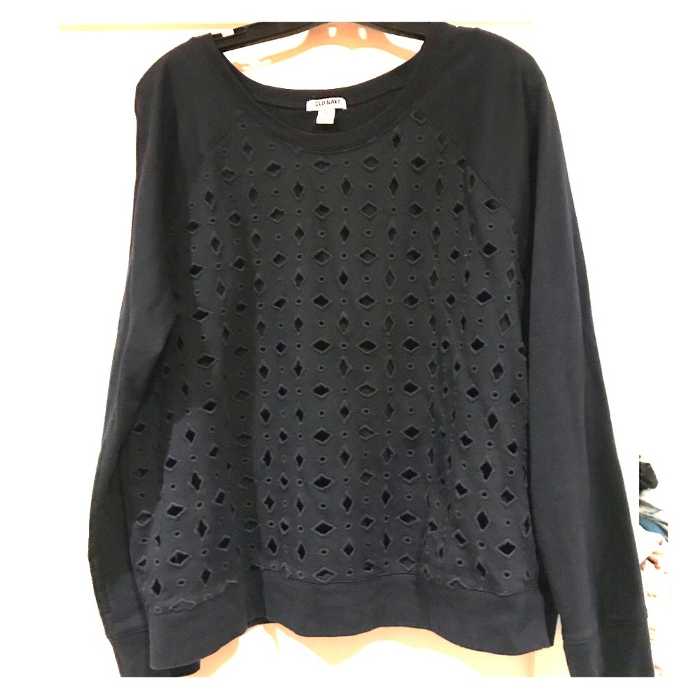 Sweater with Diamond Cutout Pattern