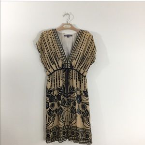 {Hale Bob} Silk dress with black velvet and beads