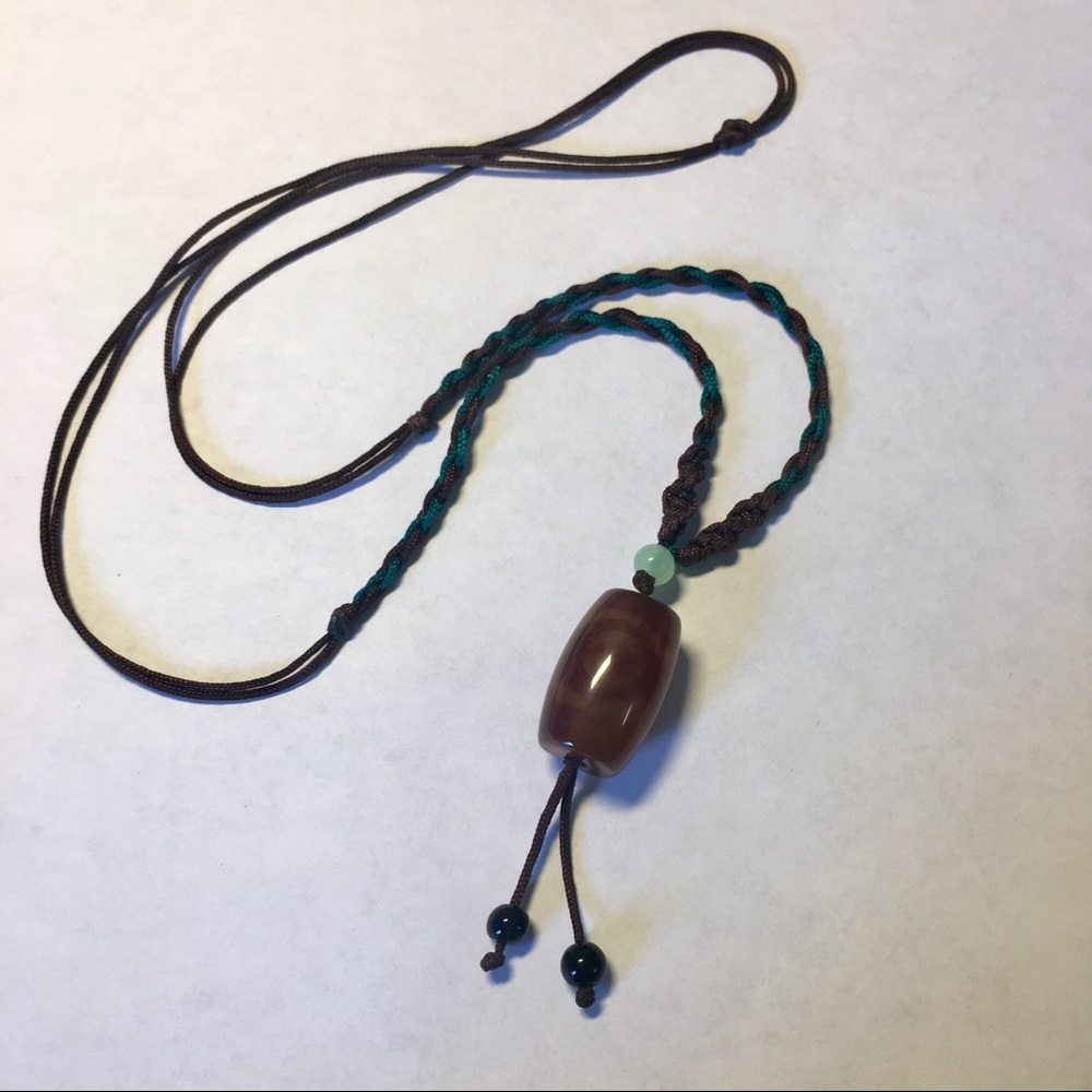 NWOT agate, jade, &obsidian necklace