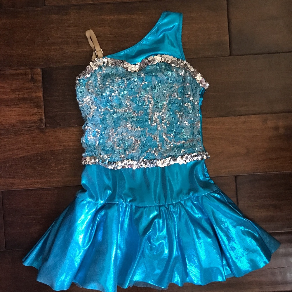 Peacock Blue w Silver Bodice Dance Costume
