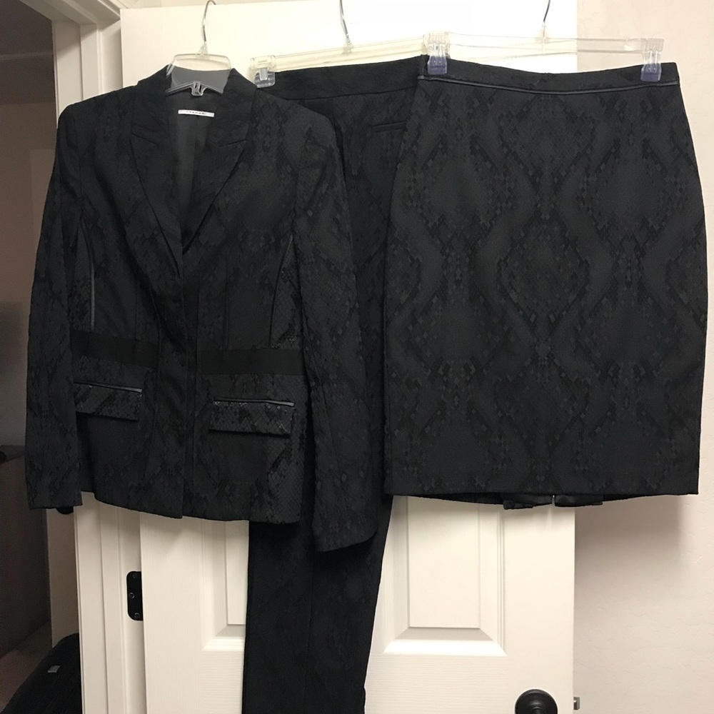 3 pieces black pant & skirt suit set
