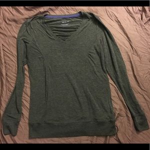 Grey V-Neck Active Tech Shirt