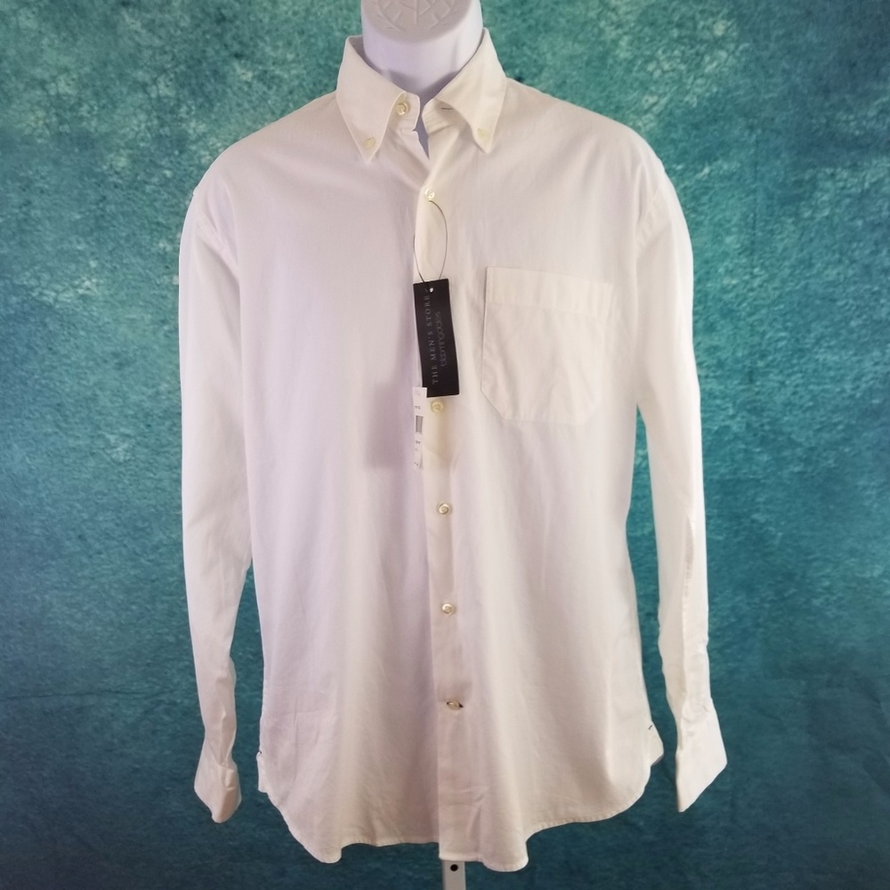 NWT Bloomingdale's Men's Long White Shirt Size M