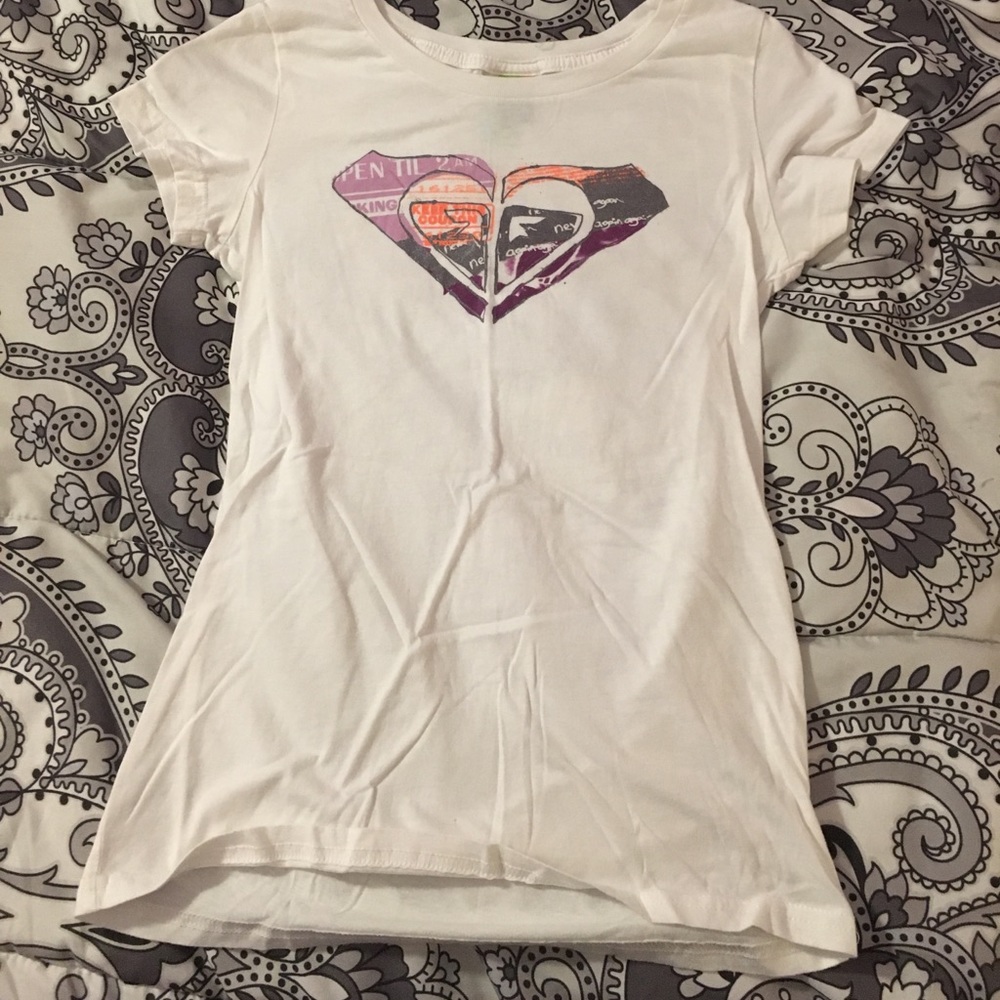 White roxy girls tee