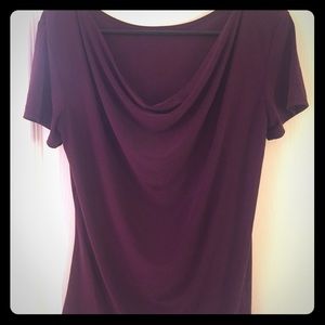 Purple Blouse with Flowy Neckline
