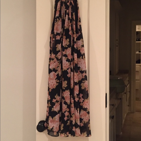 Black floral spaghetti strap dress - Picture 1 of 2