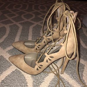 Beautiful Strappy Suede Heels 9