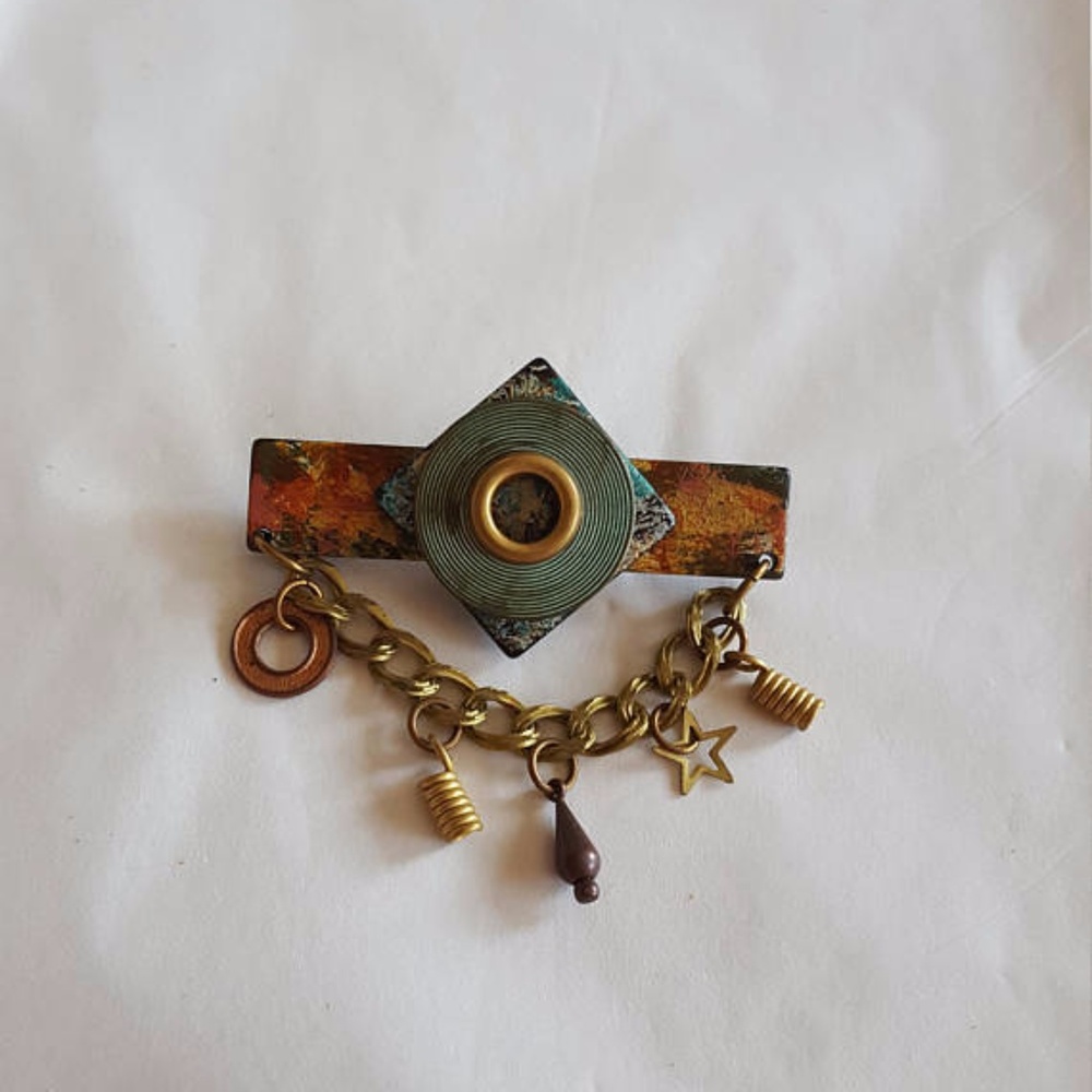 PRICE DROP! Mixed media brooch/pin
