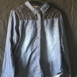 Jean Long Sleeve Button Down