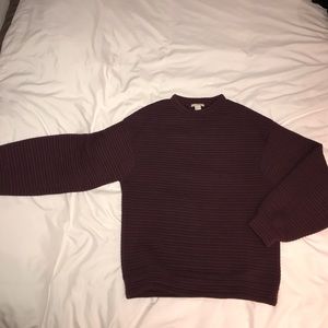 H&M Oxblood Ribbed Sweatshirt Size 4