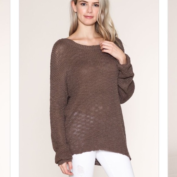 Laurielynn's Boutique Sweaters - Hp🔥1 size Med mocha lightweight sweater left!