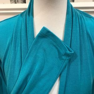 Bobeau long drape front open cardigan size XL