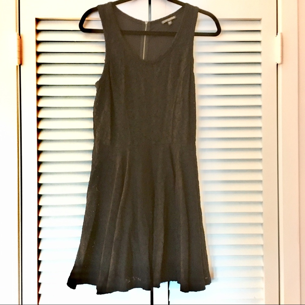 Express Black Lace Fit and Flare Dress