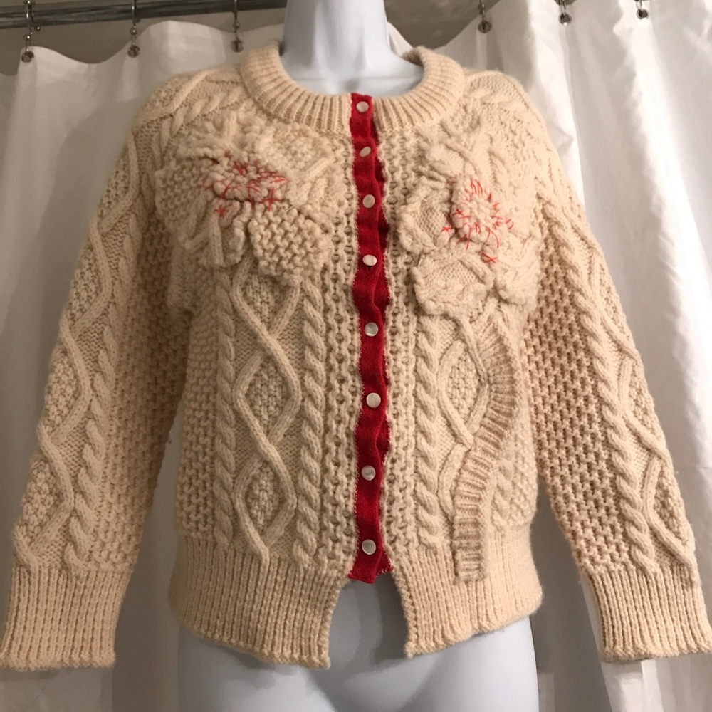 Free People Anthropologie cable knit sweater cardi
