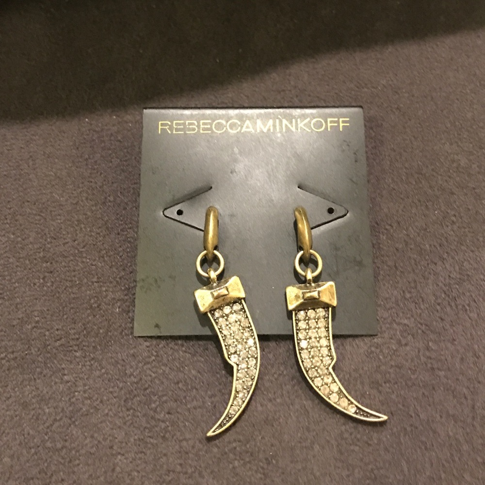 NWT Rebecca Minkoff Jeweled Horn Earrings