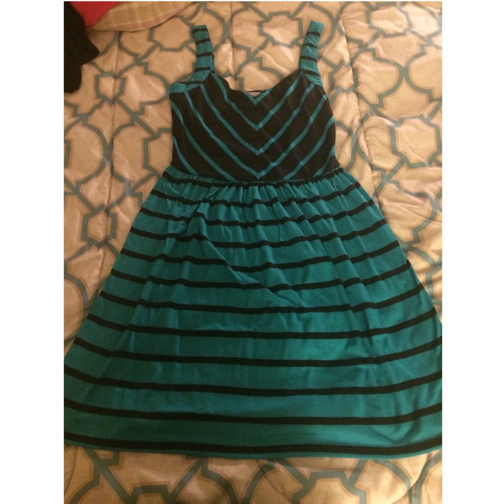 Blue and black stripped dress