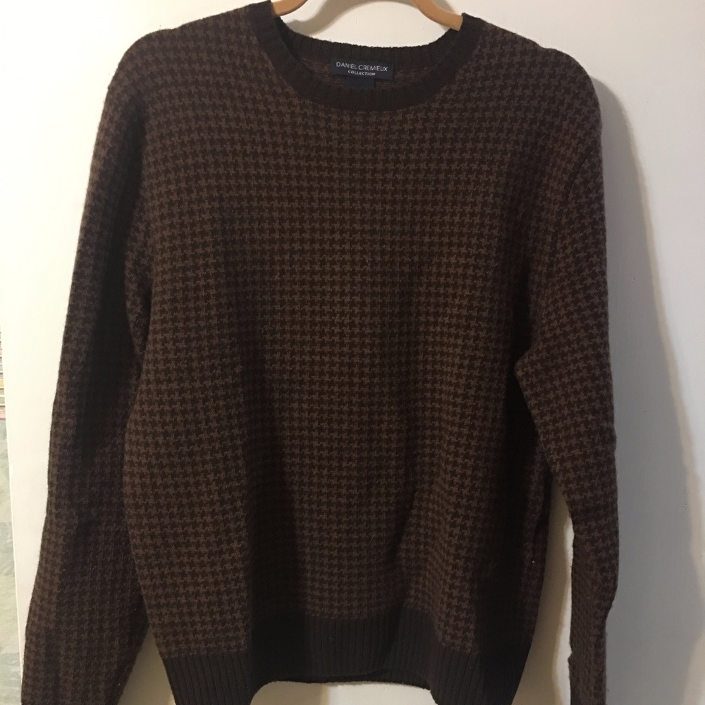 Daniel Cremieux Brown Tweed Wool Sweater