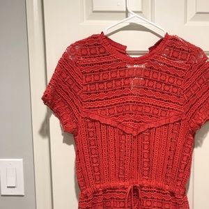 Anthropologie brand beautiful red woven shirt.