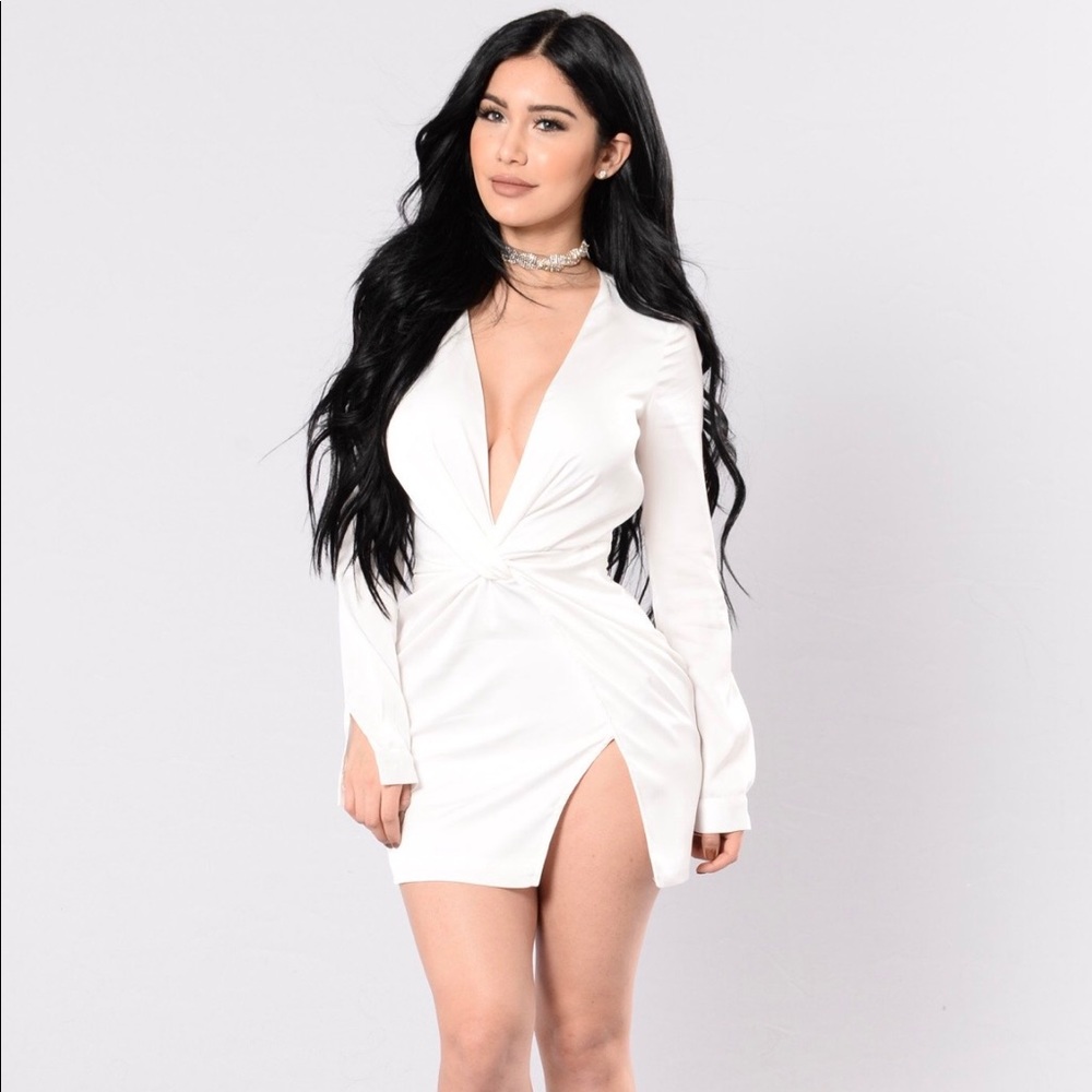 Fashion Nova Sugar Free Dress/white