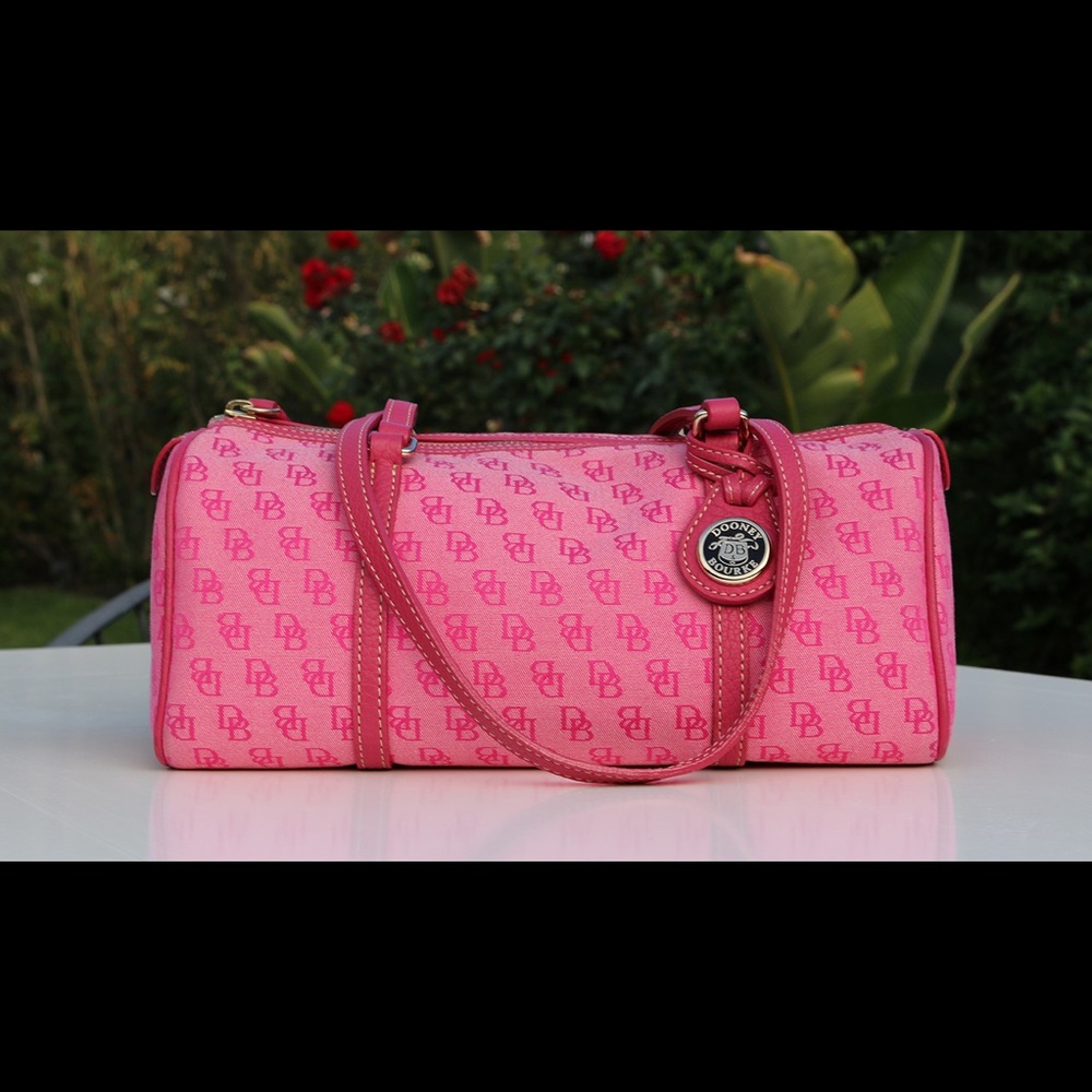 Dooney & Bourke pink orchid barrel bag