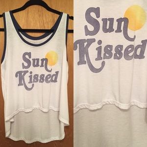 Sun Kissed Graphic Tank asymmetrical