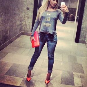 JIMMY CHOO Large Patient Leather Large Clutch