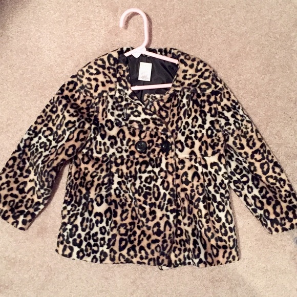 Gymboree Other - ⭐️ Girls Gymboree Leopard Print Pea Coat sz XS 3-4