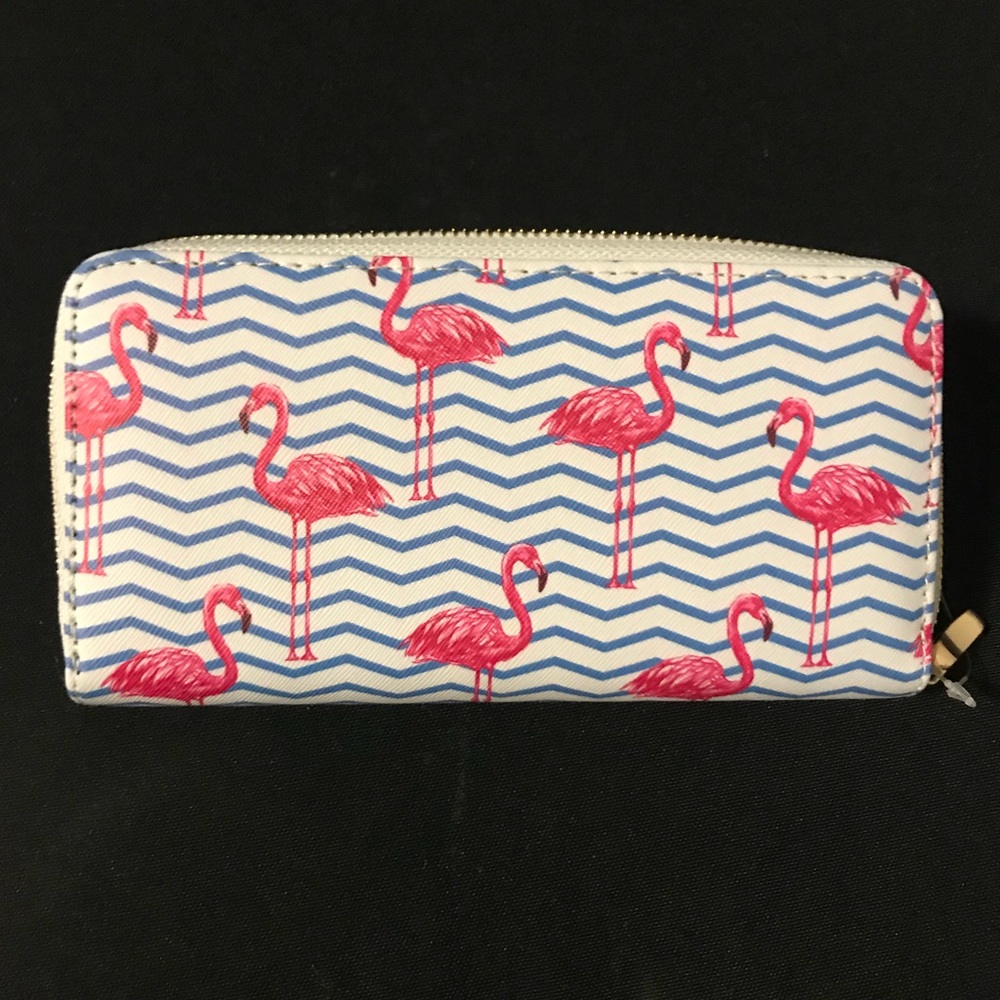 Flamingo chevron wallet