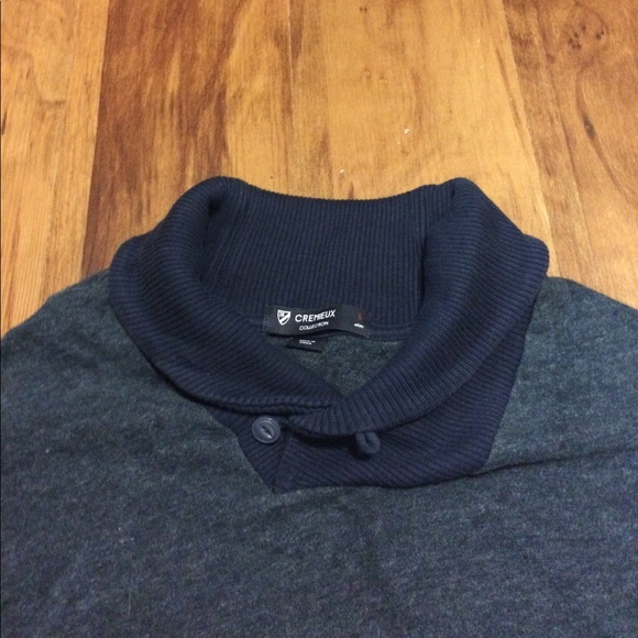 RARE Cremieux ❄️ Men's Blue Cowl Neck Sweater - Picture 3 of 7