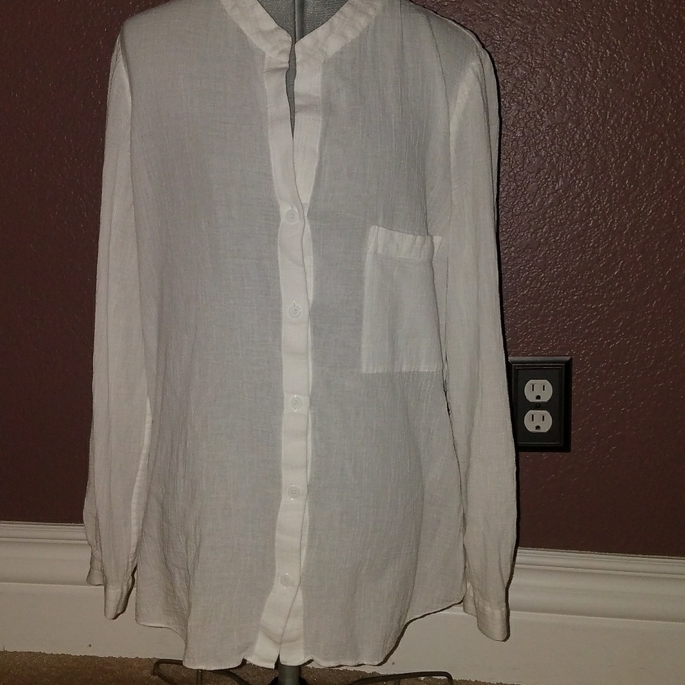 Diana Von Furstenberg White Linen Tunic