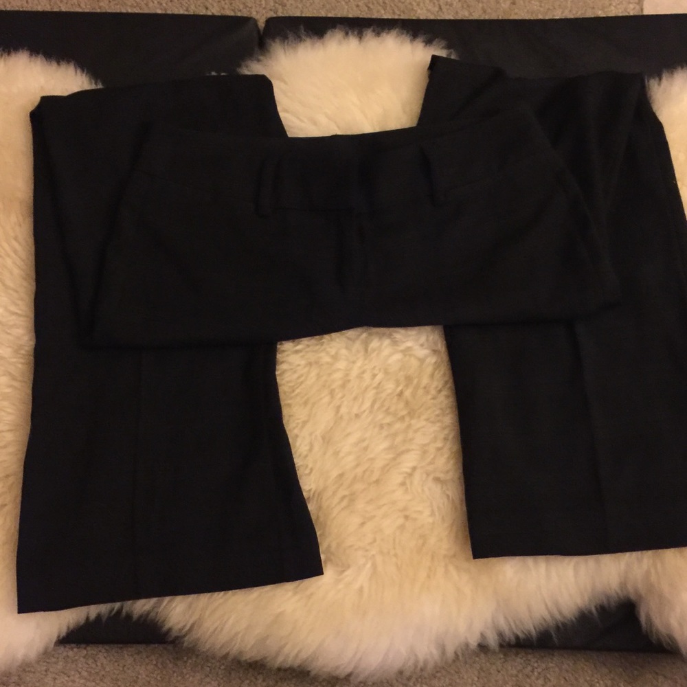 Black work slacks wide leg NY&CO plaid pattern