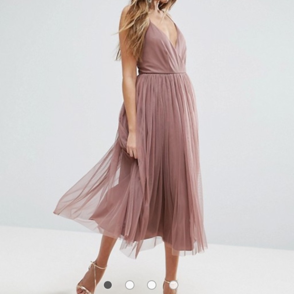 ASOS Pinny Extreme Tulle Mesh Midi Dress