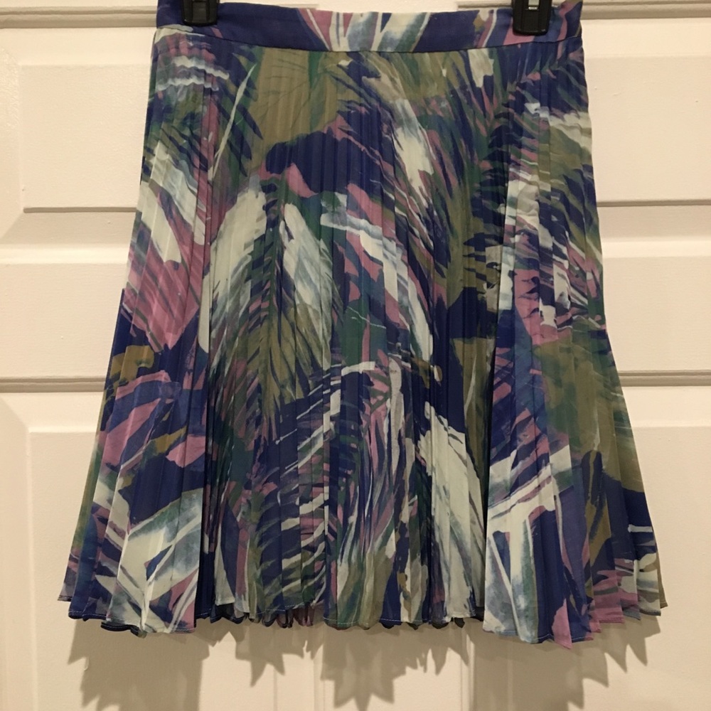 Reiss pleated printed skirt - watercolor pattern