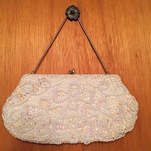 Antique Hand Beaded Clutch / Purse / Bag