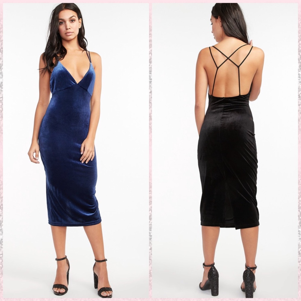 Velvet lattice back dress, NWOT