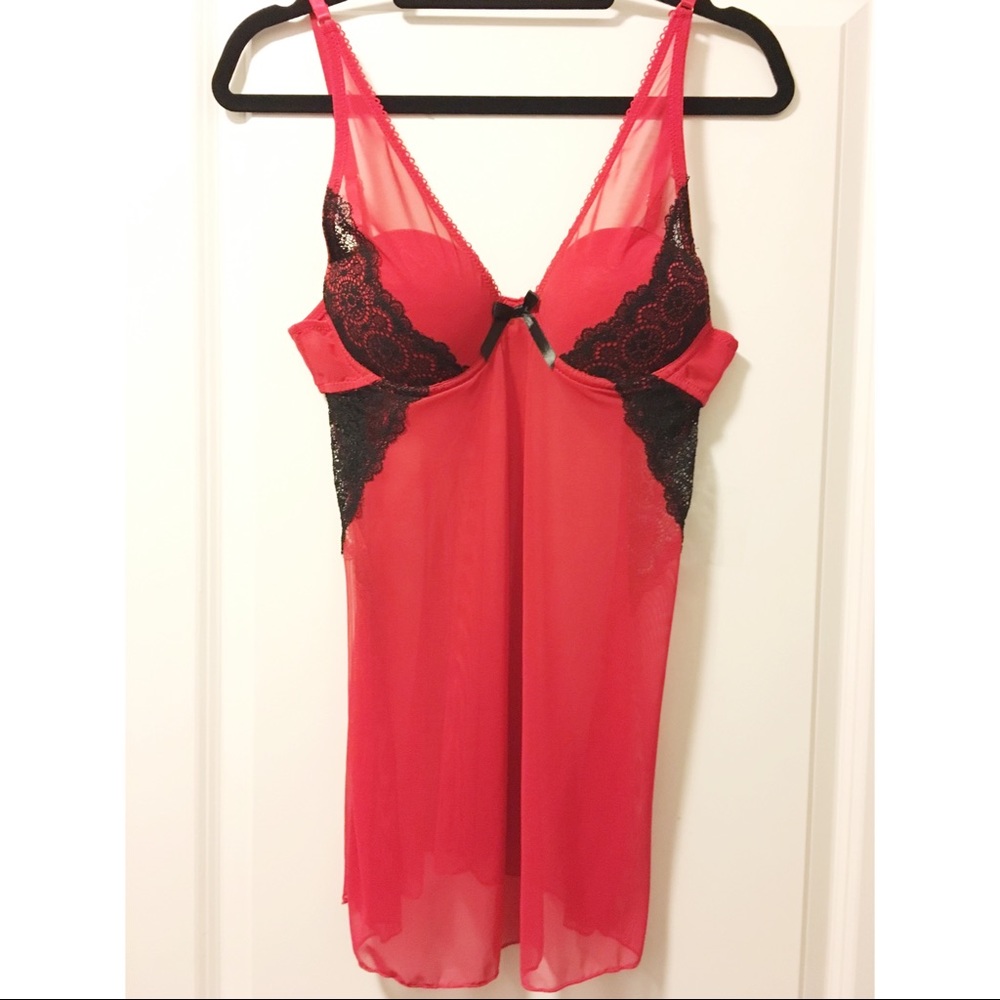 NWT Rene rofe red baby doll lingerie