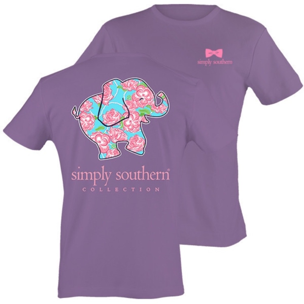 Simply Southern Elephant T shirt Purple