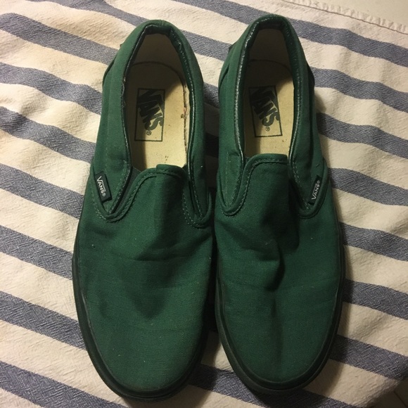 light green slip on vans
