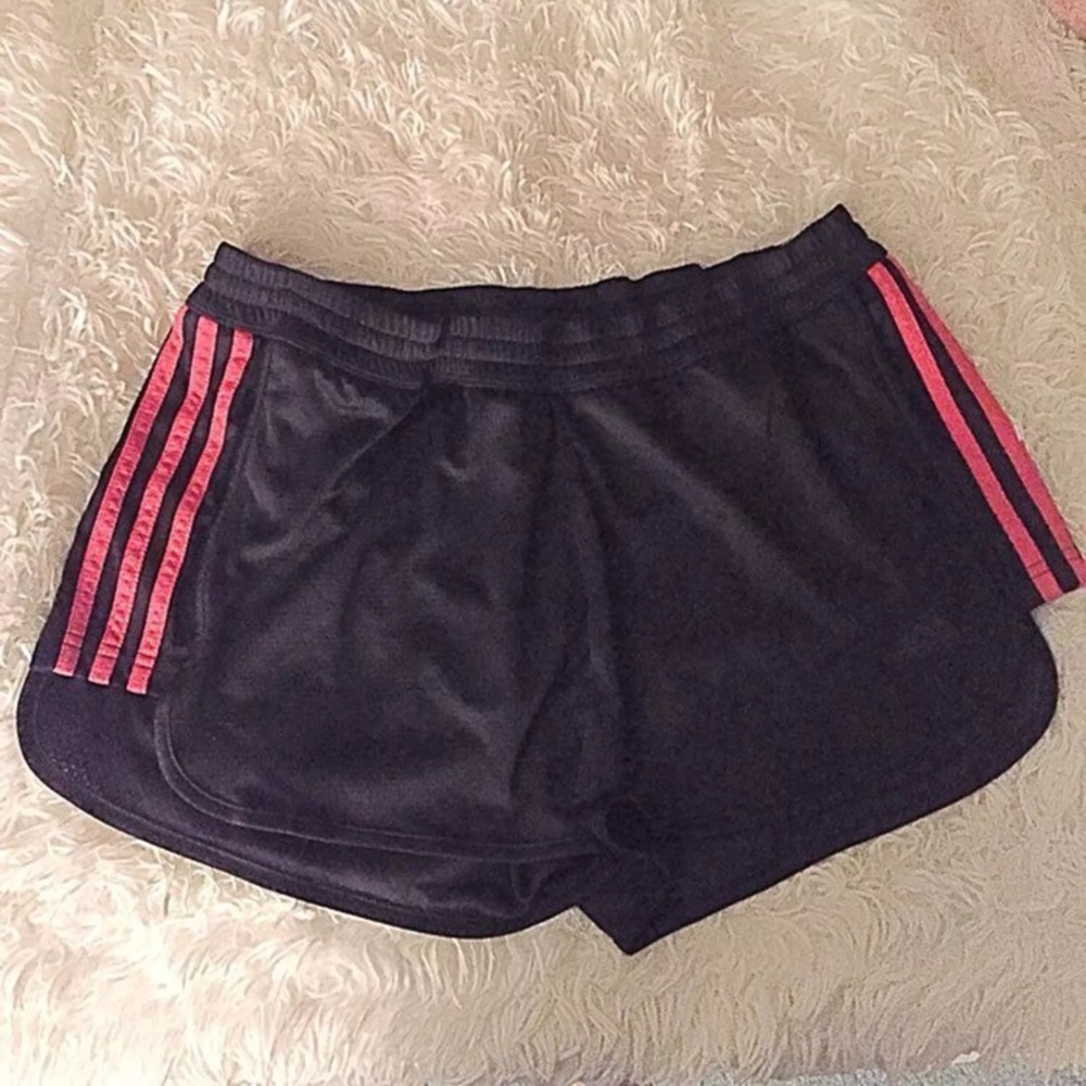 Black & Red Mesh Adidas Athletic Shorts
