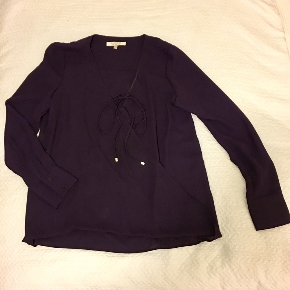 Wayf Purple Long Sleeve Blouse