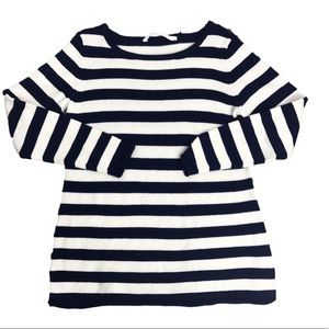 ATHLETA Striped Navy Cashmere Sweater