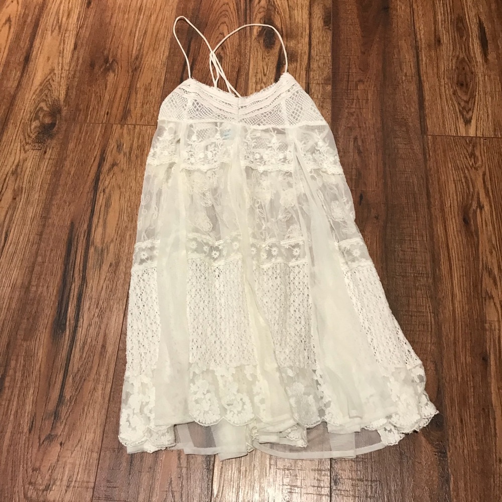 Sheer white lace dress