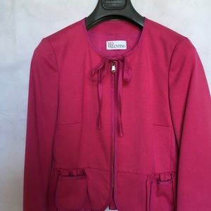 Auth. RED Valentino Long-sleeve Jacket, Fuchsia