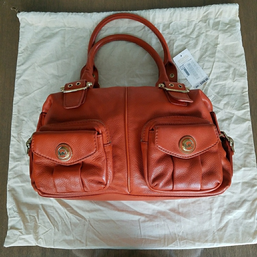 Michael Kors Multi Pocket Leather Shoulder Bag