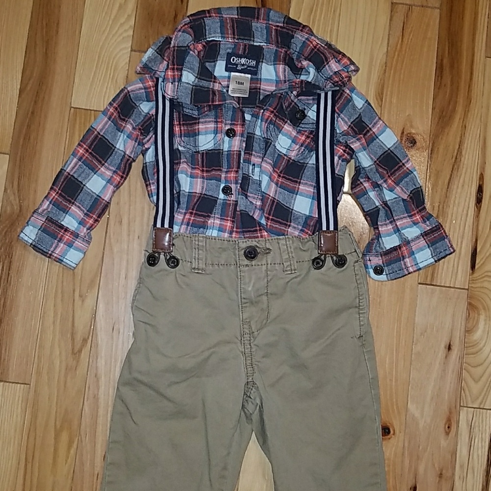 Osh Kosh toddler outfit w. Detachable suspenders